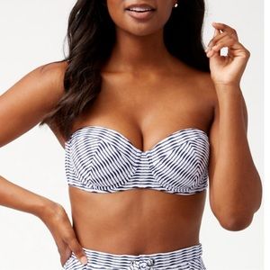 Tommy Bahama Island Cays Underwire Strapless Bikini Top SZ XS NWT